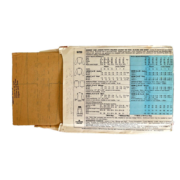 McCalls 5723 Sewing Pattern Size 12 Misses and Petite UNCUT wide leg pants here - Picture 7 of 7